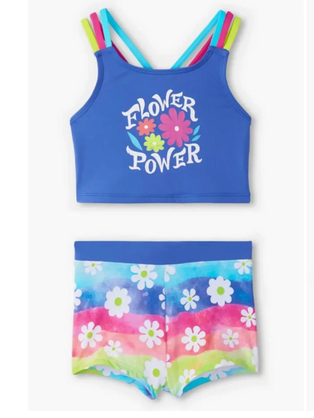 Hatley Girls Swimsuit Set Rainbow Flower Size 2 NWT
